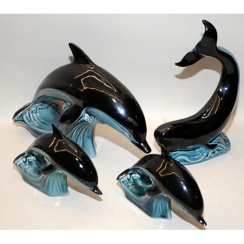 241 - Poole Pottery collection of blue animals to include Dolphins, badgers, whale etc (15)