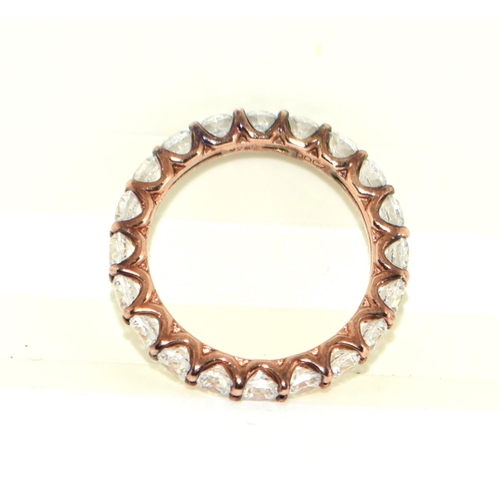 280 - A rose gold on 925 silver CZ eternity band, Size J