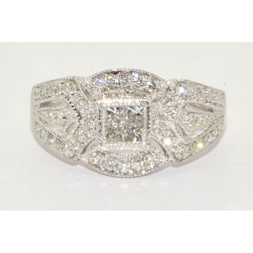 136 - A 75 point Diamond ring Size L