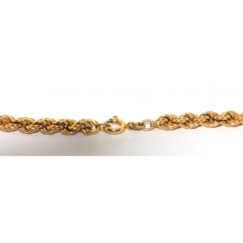 142 - 9ct gold rope necklace 40cm 14g