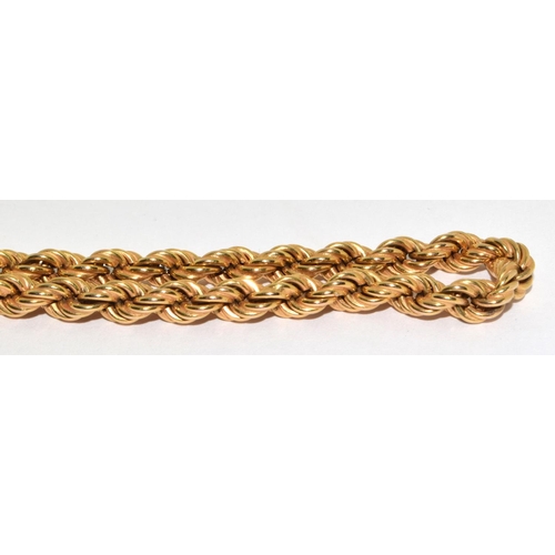 142 - 9ct gold rope necklace 40cm 14g