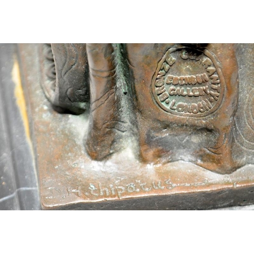 228 - Signed after D H Chiparus (1886-1947) Bronze 'Antinea' dancing girl, Signed alongside Edinbon (?) ga... 