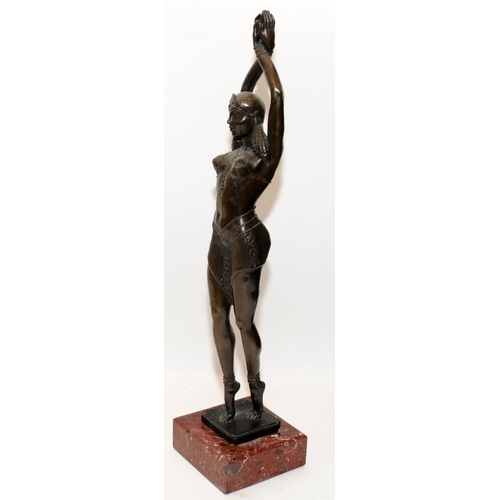 226 - Signed after Agathon Leonard (1841-1923) large signed bronze of an exotic dancer on a marble base. O... 