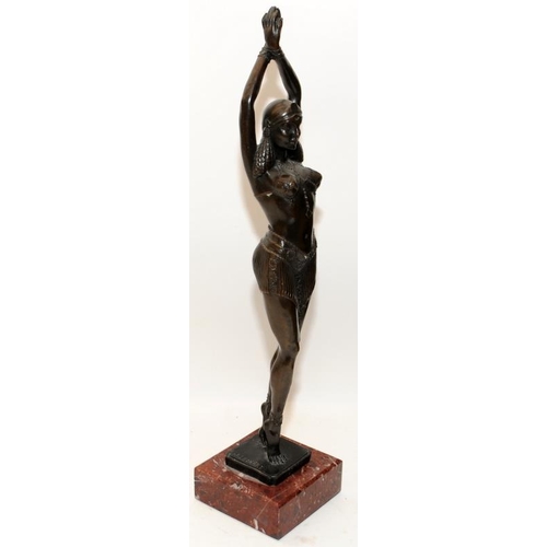 226 - Signed after Agathon Leonard (1841-1923) large signed bronze of an exotic dancer on a marble base. O... 