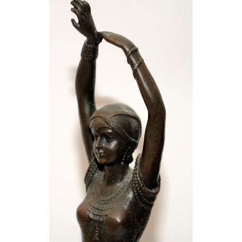 225 - Signed after D H Chiparus (1886-1947) Bronze 'Miss Kita' exotic dancer figure. Signed to base alongs... 