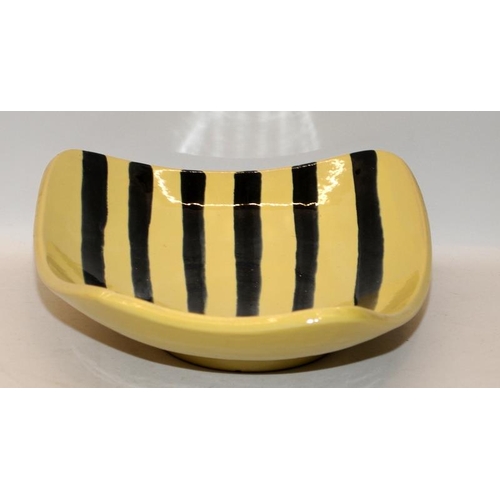 223 - 1950's striped Tropik dish in glazed ceramic from Gabriel Keramik, Sweden. 33cms across