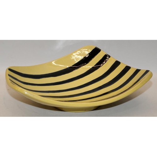 223 - 1950's striped Tropik dish in glazed ceramic from Gabriel Keramik, Sweden. 33cms across