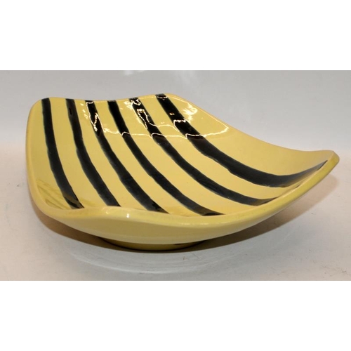 223 - 1950's striped Tropik dish in glazed ceramic from Gabriel Keramik, Sweden. 33cms across