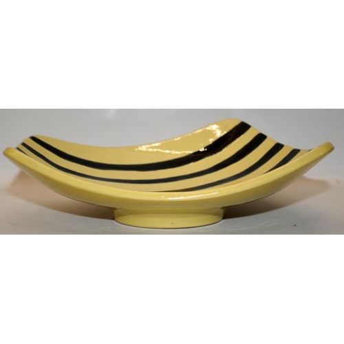 223 - 1950's striped Tropik dish in glazed ceramic from Gabriel Keramik, Sweden. 33cms across