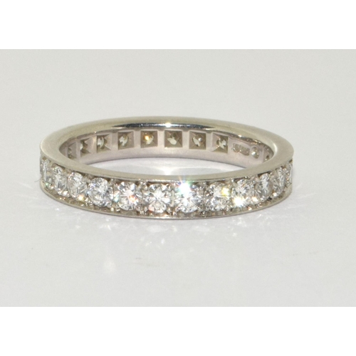 30 - Platinum Diamond full eternity ring of approx 2,5ct size L1/2