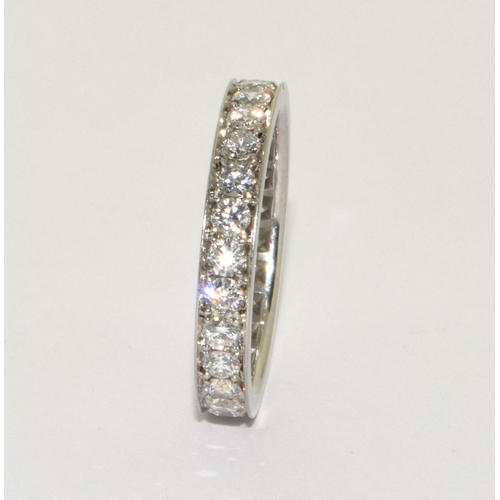 30 - Platinum Diamond full eternity ring of approx 2,5ct size L1/2