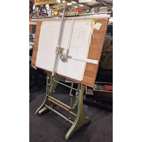 575 - Allbrit cast base Vintage Architects Draughtsman Drawing board table could make a splendid table 200... 