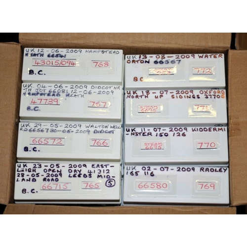 1237 - Very large collection of 35mm colour slides relating to UK Railways. Contained within 4 boxes, many ... 