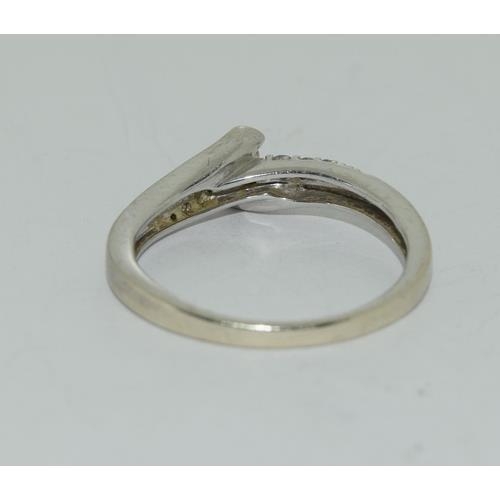 502 - 9ct white gold ladies Diamond ring H/M in ring as 0.33ct size  S