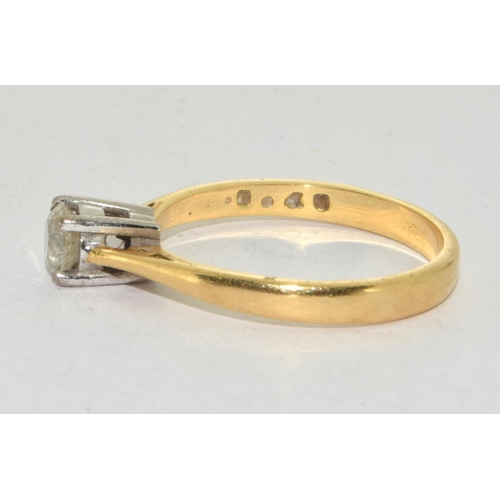 471 - 18ct gold ladies Diamond solitaire H/M as 40 pionts size N