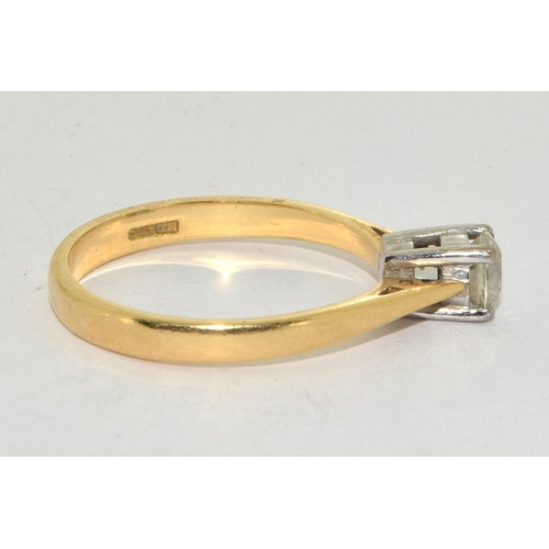 471 - 18ct gold ladies Diamond solitaire H/M as 40 pionts size N