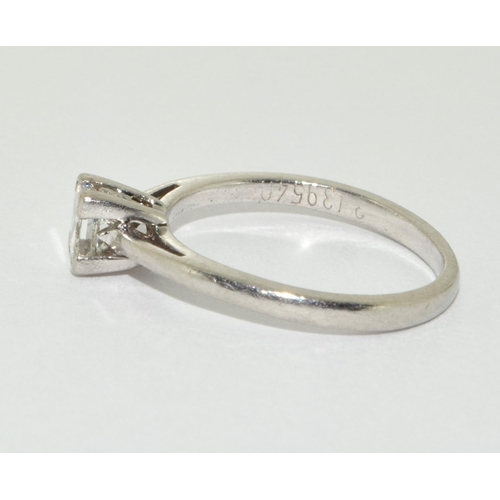 500 - Platinum ladies Diamond solitaire hall marked as Diamond in ring of approx 0.25ct size L