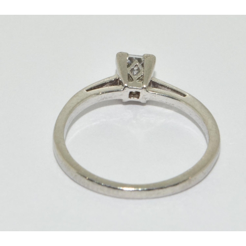 500 - Platinum ladies Diamond solitaire hall marked as Diamond in ring of approx 0.25ct size L