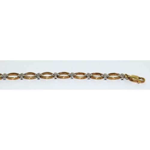 511 - 9ct gold diamond line bracelet 7 1/2