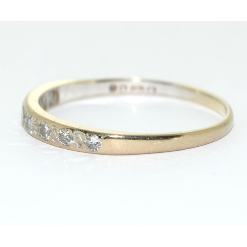 461 - 18ct half diamond eternity ring Size W