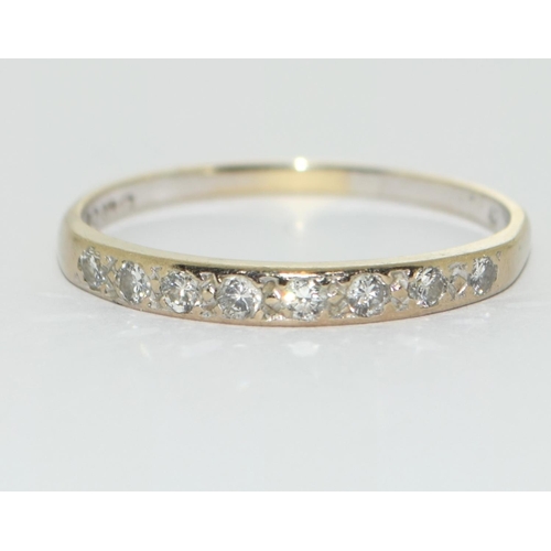 461 - 18ct half diamond eternity ring Size W