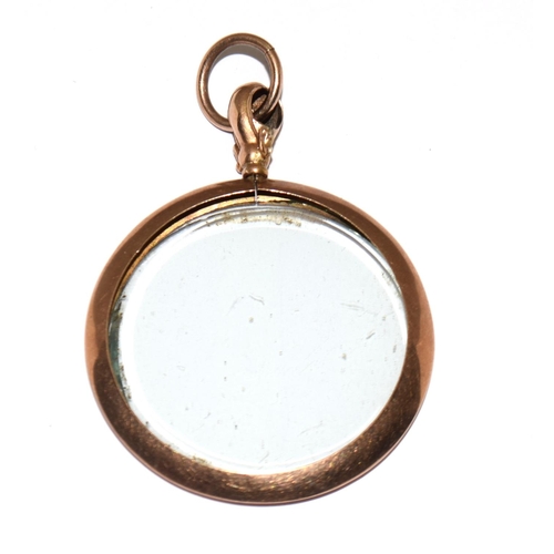 362 - Antique large 9ct rose gold photo memorial locket.