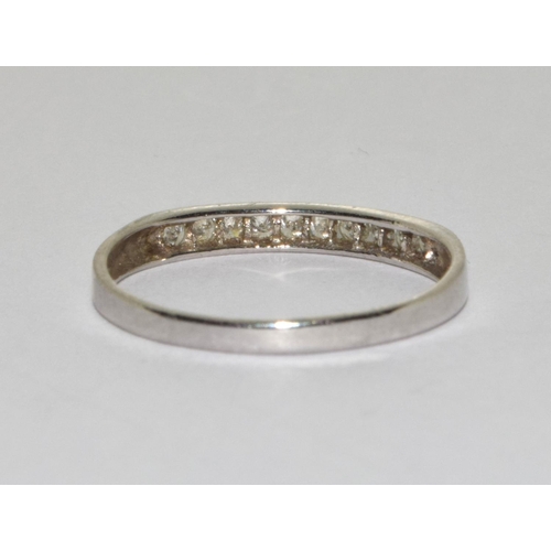 281 - 9ct white gold ladies Diamond 1/2 eternity ring size O