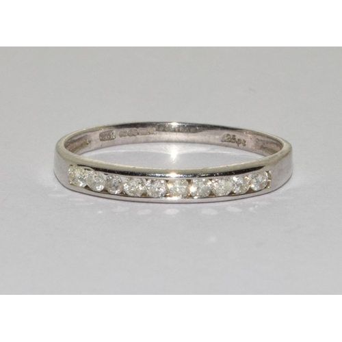 281 - 9ct white gold ladies Diamond 1/2 eternity ring size O