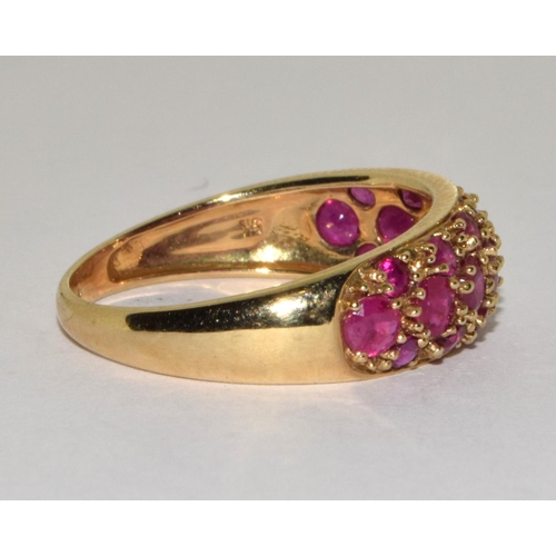 485 - 9ct gold ladies Rubellite ring size P