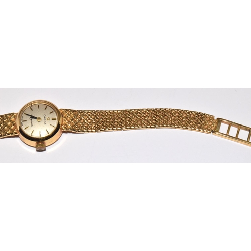 9ct gold ladies Omega watch together a 9ct gold gents watch