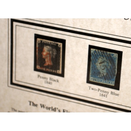 299 - Westminster folder displaying examples of Penny Black and 2d Blue