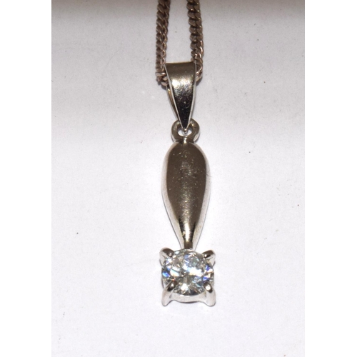 281 - 925 Silver Solitaire Necklace