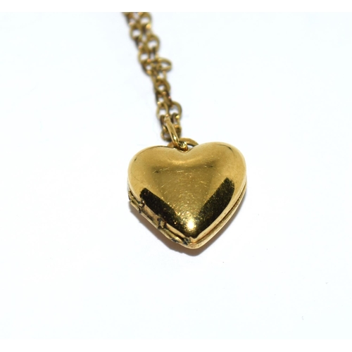 370A - Rolled gold heart necklace together a rolled gold ring size L