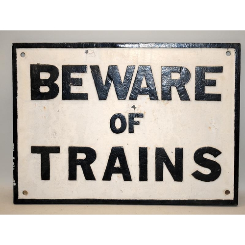 1220 - Original British Rail cast metal warning sign 