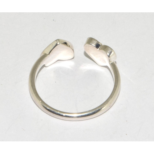 363 - 925 silver heart shape ring size R