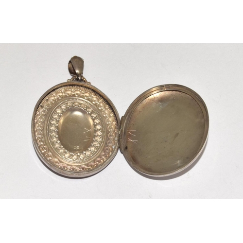 330 - 925 silver large ornate locket Birmingham H/M