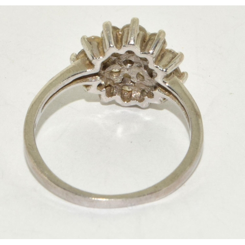 348 - 925 silver Daisy head flower ring size R