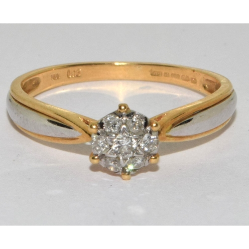 497 - 18ct gold ladies Diamond ring H/M as 0.15ct size N