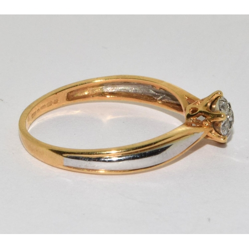 497 - 18ct gold ladies Diamond ring H/M as 0.15ct size N