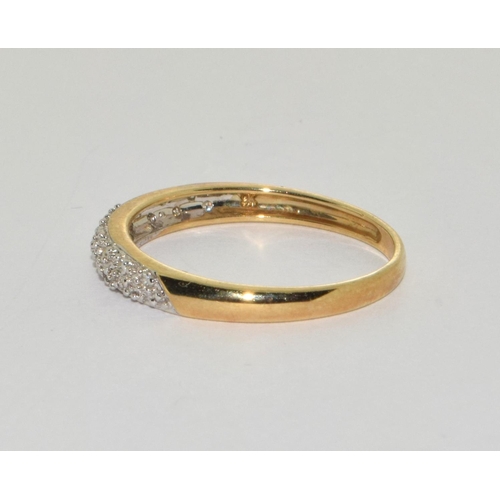 433 - 9ct gold ladies Diamond set H/M eternity ring size P