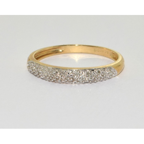 433 - 9ct gold ladies Diamond set H/M eternity ring size P