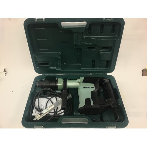 15 - Hitachi demolition 240 volt hammer drill in case with instructions.