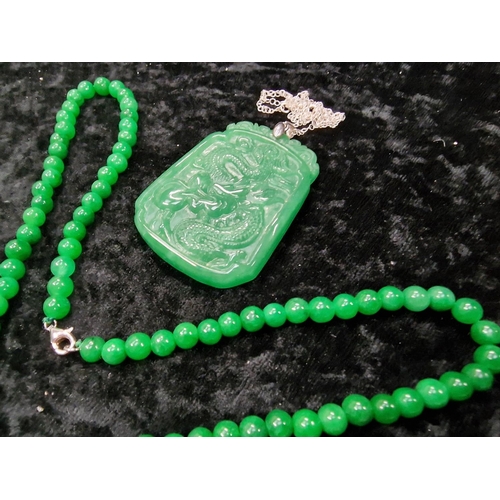 421 - Quantity of Jade Jadeite and other jewellery to include silver