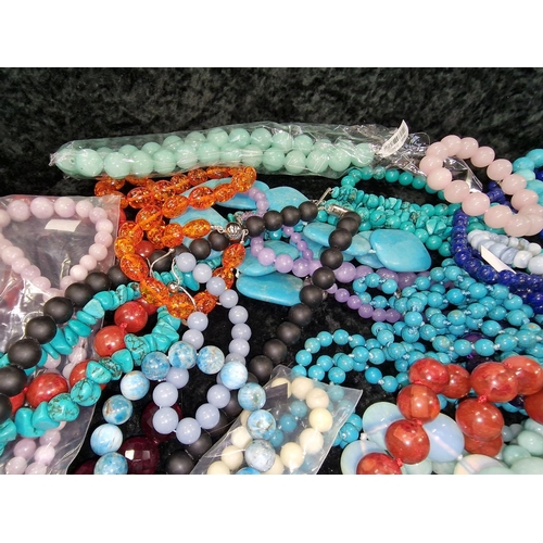 426 - Large quantity of beaded necklaces and bracelets to include Turquoise , etc