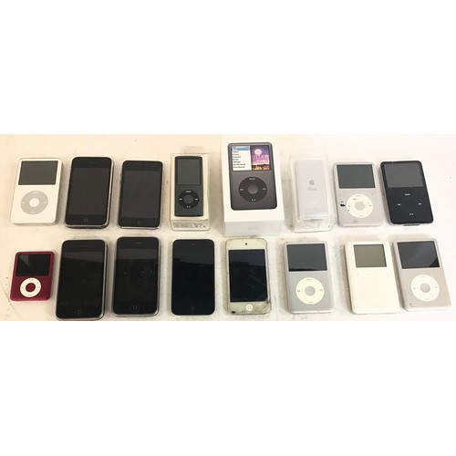 23 - A selection of various iPhones and iPods. 16 in total.