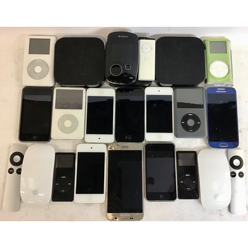 32 - Collection of various phones - iPods and mouses from makes - Apple - Samsung and Sony. 24 items in t... 