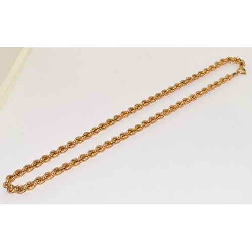 342 - 9ct gold rope necklace 40cm 14g