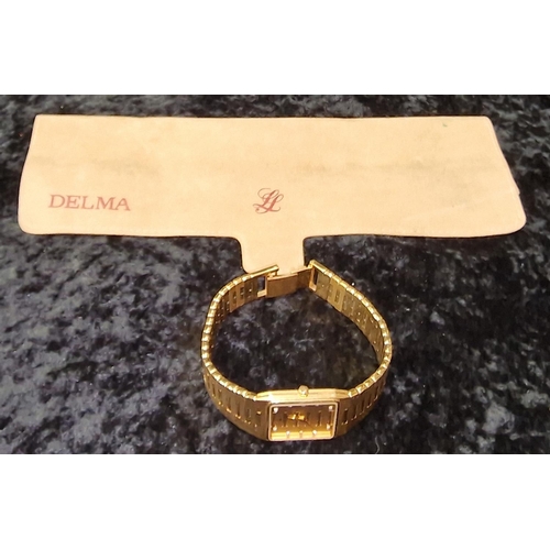 356 - Delma gold plated watch in case