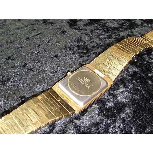 356 - Delma gold plated watch in case