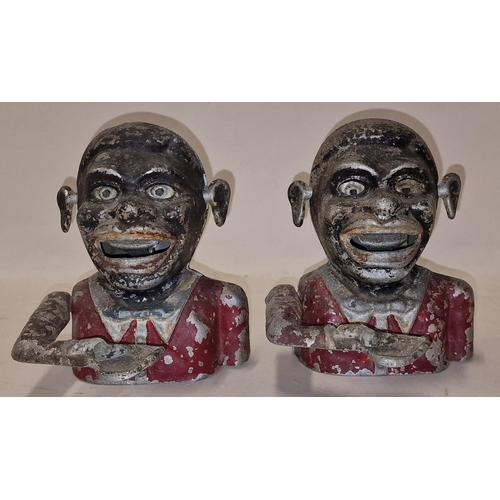 124 - 2 x Original Aluminium golly money boxes.These items are listed on the basis they are illustrative o... 